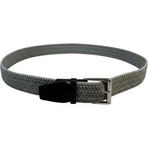 Royal Albartross Woven Belt Mens Size L Grey Leather Trim Made in Spain